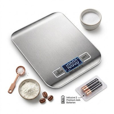 Digital Edelstahl Küchenwaage, 10kg 1g Messung, LCD Anzeige, elektronische Waage