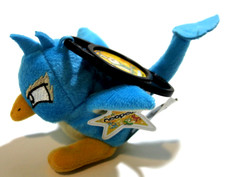 McDonalds Neopets Star Blue Pteri Bird Plush 2005 Miamouse Clip 4" Mini Figure