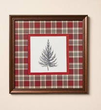 New 12  x12  Vintage Plaid Matte Tree Framed Art - Hearth  Hand  with Magnolia