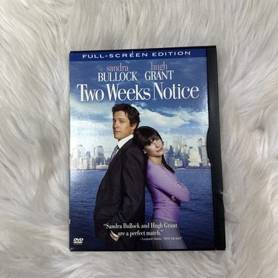 Two Weeks Notice (DVD, 2003, Full Frame)