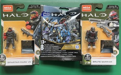 Mega Construx Halo Infinite Spartan Mark VII + Brute Warrior + series 3 bag