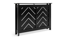 Chevron Small Radiator Cover Black Modern Home Heating Cabinet Furniture
