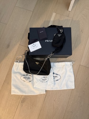 PRADA 2005 Re-edition Re-nylon bag with pochette
