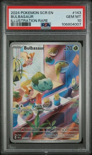 2024 POKEMON SCR EN-STELLAR CROWN ILLUSTRATION RARE #143 BULBASAUR PSA 10