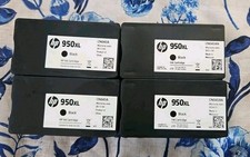Set of 4 Genuine OEM HP 950XL Ink Cartridges Black New No Boxes FREE FAST SHIPN 