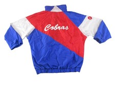 Vintage Zero 90 Jacket Mens Medium Red Blue White Windbreaker Cobras 90s Retro