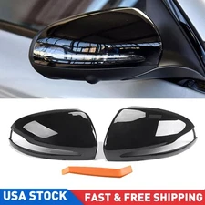 Gloss Black Mirror Cover Caps For Mercedes Benz W205 X253 W213 W222 2016-2020 .
