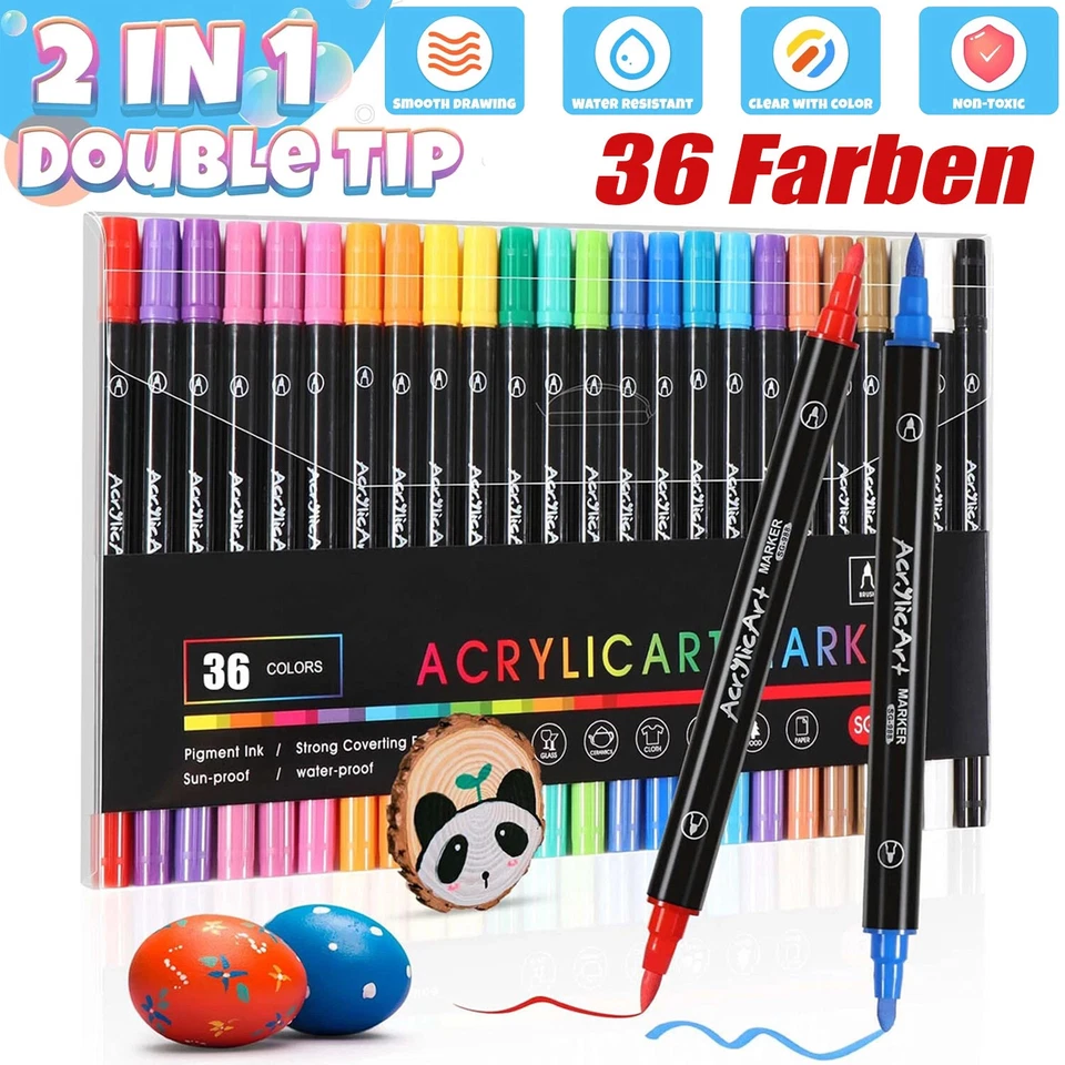 Acrylstifte 36 Farben für Steine Bemalen Permanent Wasserfest Metallic Marker - Bild 2 von 4