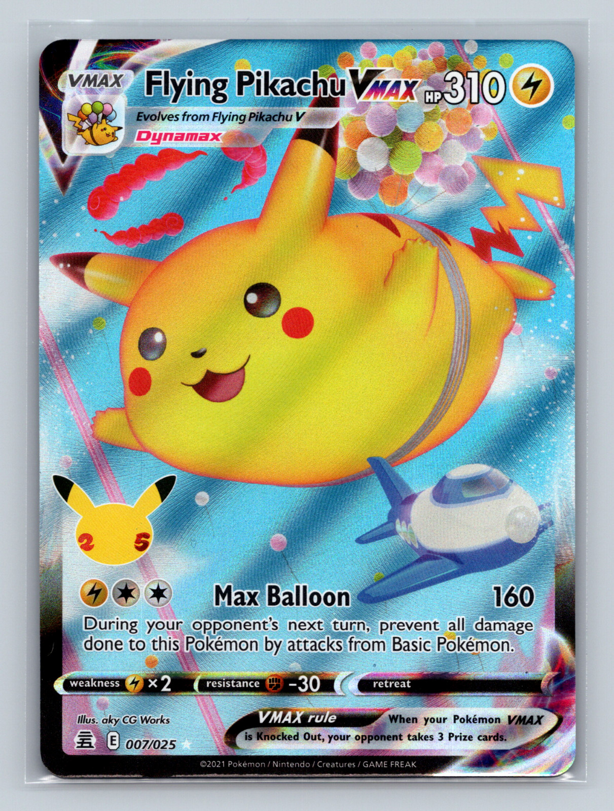 Pokemon TCG Celebrations Flying Pikachu VMAX Holo Ultra Rare 007/025 NM/M
