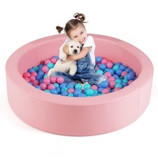42.5" Round Foam Ball Pits w/25D Sponge Filling Washable PU Cover for Kids Gift