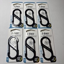 Nite Ize S-Biner SlideLock Stainless Steel Carabiner 3 - Black lot of 6