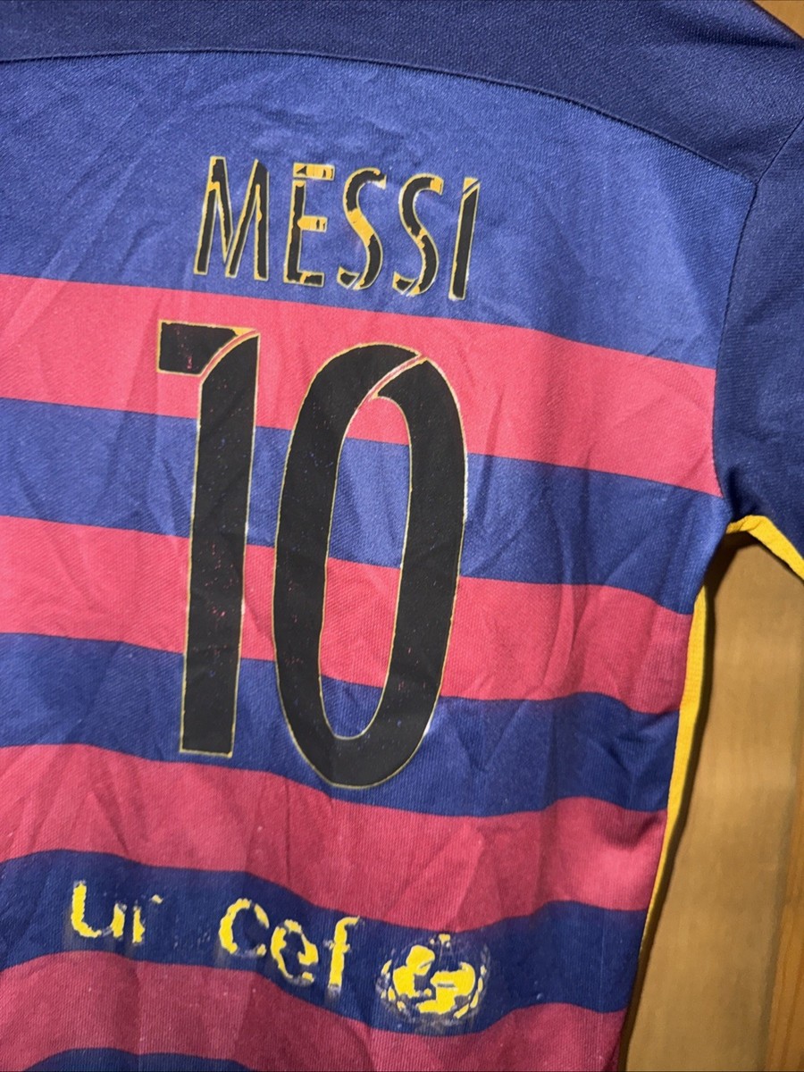 Nike Barcelona FC 2015 YOUTH 24 #10 LIONEL MESSI JERSEY (B87) | eBay