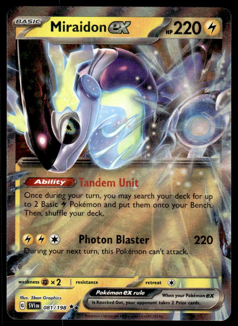 Pokemon TCG Scarlet & Violet Base Set #081/198 Miraidon ex NM