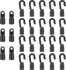 20 Pcs Bungee Shock Cord Hooks for 1/4 Inch Rope Kayak Marine Terminal Ends