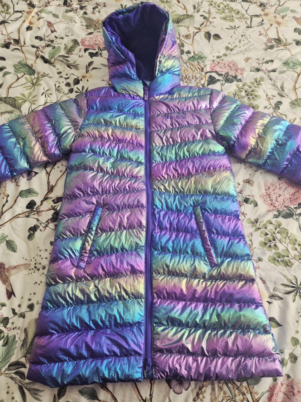 Mountain Warehouse 9-10 years Iridescent Longline Padded Jacket Mermaid RRP £45 image 3