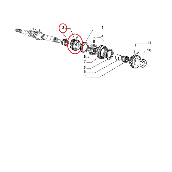 Getriebe Zahnrad 3-Gang ÜBersetzung 32/47 Fiat Tipo - UNO Original 7758080-image