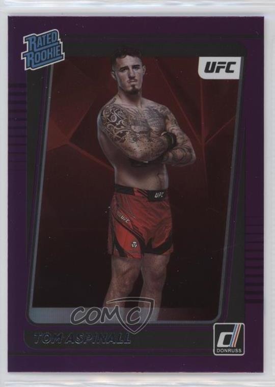2022 Donruss UFC Rated Rookie Purple Flood Tom Aspinall #216 Rookie RC 15ik