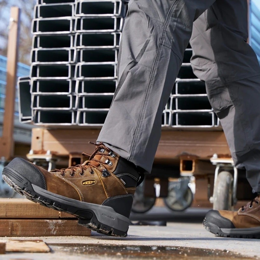 Stivali impermeabili Keen Utility donna 9M Bison Evanston 6" punta fibra di carbonio BR20 6