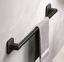 Bathroom Towel Bar 30cm Self Adhesive No Drilling Black Rack Holder Rail