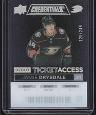 2021-22 UD Credentials #DTA-JD Jamie Drysdale Debut Ticket Access Acetate #/249