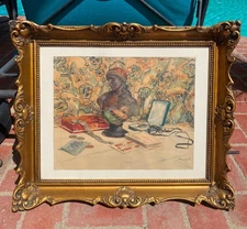 Antique Italian Watercolor Still Life Framed Signed DienesL 1914