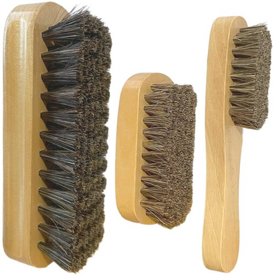 #ad 3 Pack Horsehair Stain Brushes Soft Bristle Laundry amp; Shoe Cleaning Wood Handle $12.53