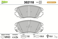 Valeo Bremsbelagsatz Scheibenbremse Essential 302118 FüR Saab Chevrolet Opel G09