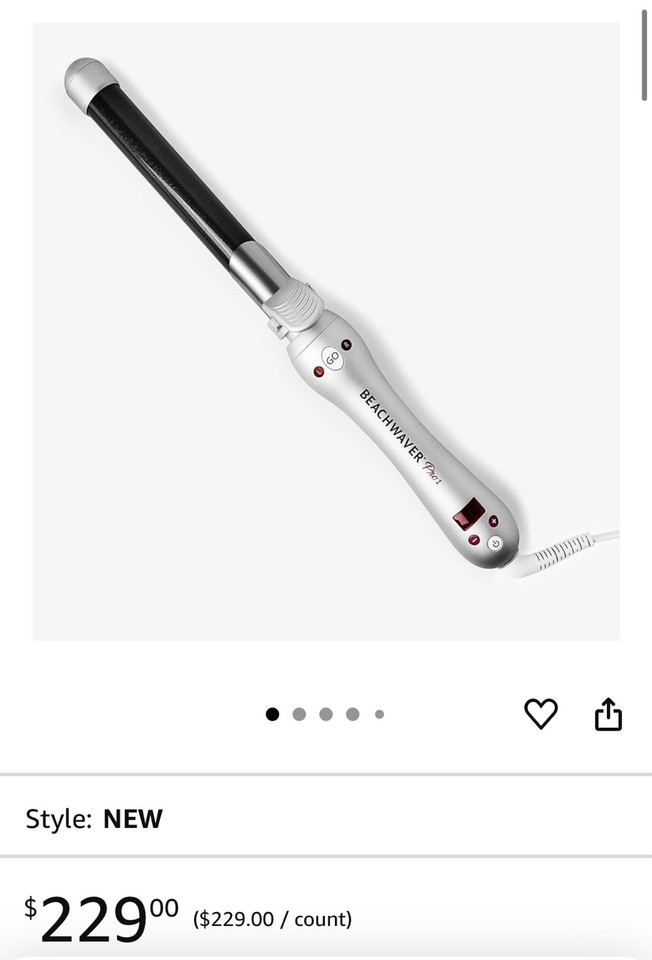 Beachwaver Pro S 1.25 Ceramic Rotating Curling Iron 1.25” Barrel Silver