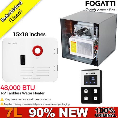 Used- FOGATTI InstaShower 7 RV Tankless Water Heater 48000BTU with 15"x18" door