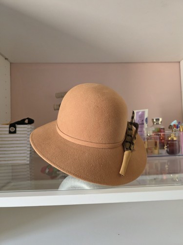 Saks Fifth Avenue Wool Blend Women's Fedora Hat In Tan Color