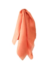 SOLID  ORANGE  SILK SCARF -FROM SILK /TEXTILE PRODUCERS OF MARGILAN