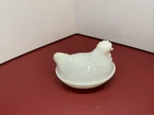 Vintage Milk Glass Hen in a Basket      (#63)