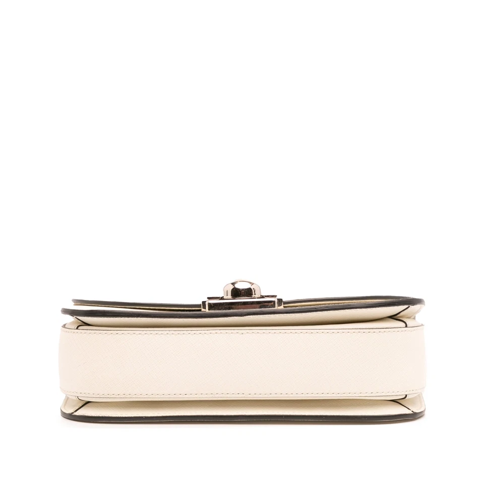 Cartera de Cuero Saffiano Autenticada Prada Lux Arcade Blanco Marfil Foto 3 de 4