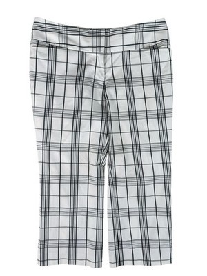 Express Editor White Black Checkered Plaid High-Rise Capri Pants Women's 10