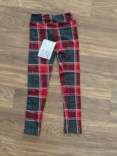 NWT LulaRoe Kids Boys Girls Small/medium S/M Christmas Plaid Leggings Red/Grn