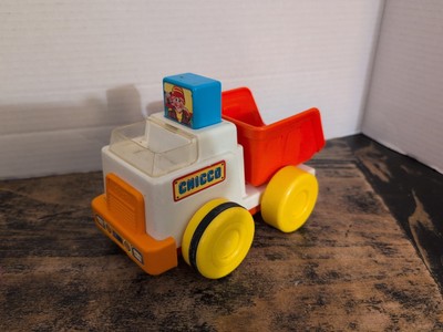 Vintage Chicco Dump Truck Press And Go Working!  Made in Italy. Dump Bed