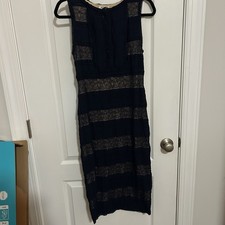 Max Studio M.S.S.P Black Lace Sleeveless Round Neck Lined Sheath Dress XS