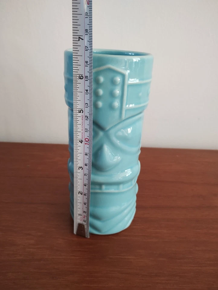 Taza Tiki azul gres Genware barra tropical Foto 4 de 4