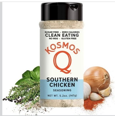 Kosmos Q Clean Eating Southern Chicken Seasoning Sugar Free Keto Paleo BBQ