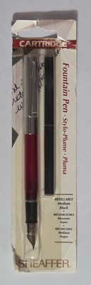 Vintage 1990s Sheaffer Cartridge Fountain Pen Refilllable Med Point Black Ink