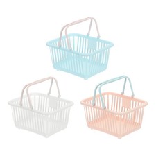 3PCS Mini Shopping Baskets with Handles Small Tiny Baskets, Blue White Pink