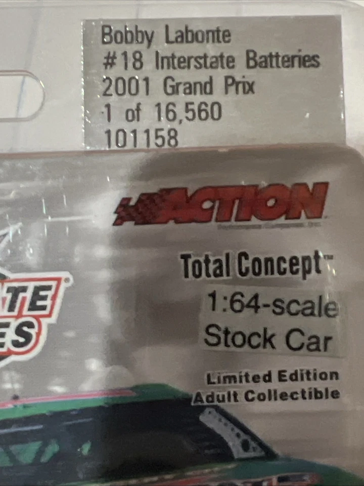 Coche de acción Bobby Labonte 2001 1:64 baterías interestatales #18 Grand Prix NASCAR Foto 4 de 4
