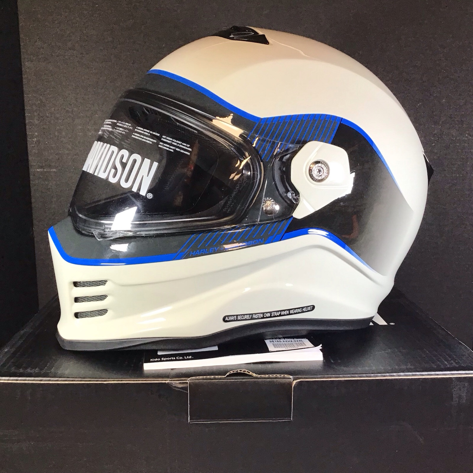 Harley-Davidsonヘルメット！xk Harley-Davidson Helmet-3/4,(X14),Ece, Black/True Blue, Size
