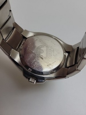 Pulsar VX42-X310 Black Dial Date Stainless 50M Mens Watch AS-IS | eBay