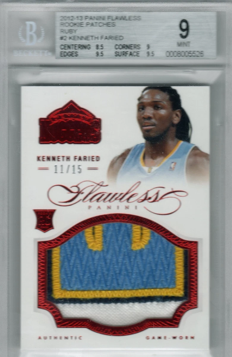 2012-13 Flawless Kenneth Faried Rookie Patch Ruby /15 BGS 9 Nuggets RC