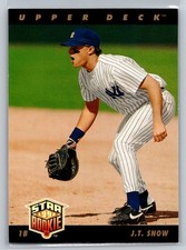 1993 Upper Deck J.T. Snow #23 New York Yankees Star Rookie RC Baseball Card. rookie card picture