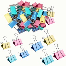 Colored Binder Clips Paper Clps Assorted Size Small, Medium, Lar