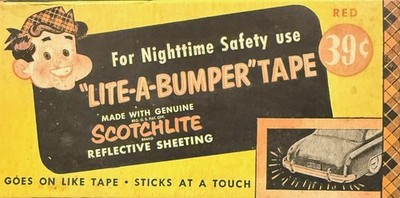 1950s  LITE-A-BUMPER  Safety Tape in Original Box for a Vintage Display