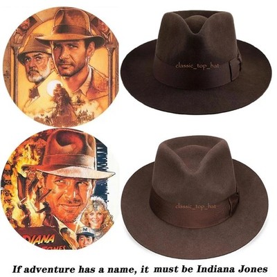 New Stiff and Snap Brim 100% Wool Felt Fedora Trilby Hat With Wide Band