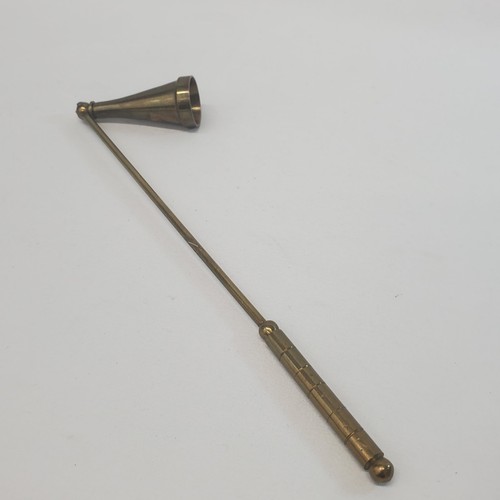 VTG Brass 10" Candle Snuffer Extinguisher Hinged Head - Picture 3 of 5